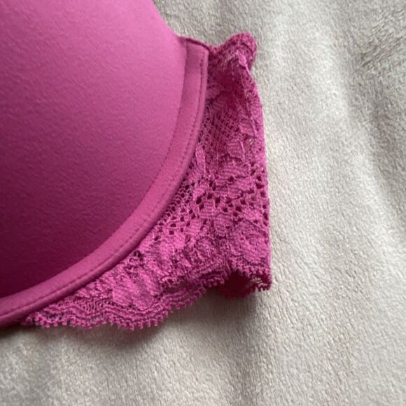 Victoria's Secret Dream Angels Push Up Bra Pink Lace 34D Adjustable - Picture 2 of 8